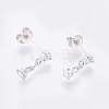 Anti-Tarnish Rhodium Plated 925 Sterling Silver Dangle Stud Earrings EJEW-AA00271-13P-2