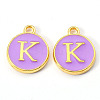 Golden Plated Alloy Enamel Charms ENAM-S118-10K-1