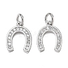 CZ Brass Micro Pave Cubic Zirconia Horse Shoe Charms ZIRC-L018-13P-1