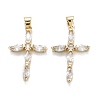 Brass Micro Pave Clear Cubic Zirconia Pendants ZIRC-M115-30G-1