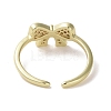 Brass Micro Pave Cubic Zirconia Open Cuff Ring RJEW-K256-58J-G-3