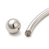 Non-Tarnish Screw End Ball 304 Stainless Steel Open Cuff Bangles LS-BJEW-G677-01P-4