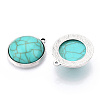 Resin Imitation Turquoise Pendants PALLOY-M203-23AS-B-2