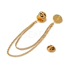 304 Stainless Steel Pave Dyed Synthetic Turquoise Hanging Chain Brooch JEWB-S021-04G-03-3