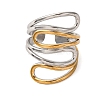 304 Stainless Steel Double Color Cuff Rings RJEW-S635-01GP-I-2