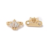 Brass Pave Clear Cubic Zirconia Slide Charms KK-G465-04G-1