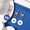 3Pcs Flat Round & Evil Eye Alloy Enamel Pendant Decorations HJEW-JM02408-2