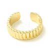 Brass Grooved Open Cuff Ring for Women RJEW-P027-01G-2