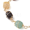 Natural & Synthetic Mixed Gemstone Beads Slider Bracelets BJEW-JB11271-3