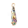 Electroplated Raw Rough Natural Quartz Crystal Copper Wire Wrapped Pendants PALLOY-JF02414-01-3