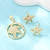 Brass Micro Pave Cubic Zirconia Pendant & Stud Earrings Sets for Women SJEW-F227-01D-G-1
