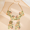 Square Spiral Geometry Alloy Earrings & Necklaces Sets for Women FS-WG25753-01-4
