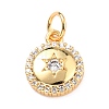 Brass Micro Pave Clear Cubic Zirconia Charms ZIRC-L100-048G-2