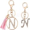 2Pcs 2 Style Alloy Rhinestone Keychain Sets KEYC-WR0001-01N-1