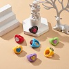 3D Resin Heart Finger Ring RJEW-JR00538-04-2