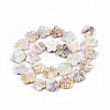 Electroplated Natural Freshwater Shell Beads Strands SHEL-N026-203A-01-2