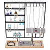 Removable Wood Jewelry Display Tray with Iron Jewelry Organizer Holder for Earrings Rings ODIS-WH0050-12A-1