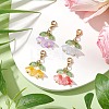 Flower Glass Pendant Decorations HJEW-TA00313-2