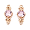 Brass Pave Faceted Glass Connector Charms FIND-T070-03F-1