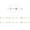 Faceted Cube Glass & Round Beaded Chains CHC-G018-03KCG-01-2