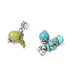 16Pcs 8 Styles Natural & Synthetic Mixed Gemstone European Dangle Charms PALLOY-FH00069-2