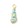 2Pcs Electroplated Natural Quartz Crystal Dyed Copper Wire Wrapped Pendants PALLOY-JF03166-01-3