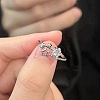 Alloy with Crystal Rhinestone Cuff Open Rings for Women FS-WG2A069-01-2