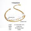 Elegant 304 Stainless Steel & Imitation Pearl Double Layer Link Chain Anklets HM7489-8-2