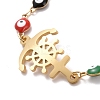 PVD Vacuum Plating 304 Stainless Steel Link Bracelet with Colorful Enamel Evil Eye Chains for Women BJEW-B062-01G-3