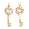 Brass Micro Pave Clear Cubic Zirconia Beads Pendants ZIRC-M114-11G-1