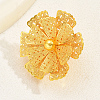 Elegant Hollow Flower Design Iron Cuff Ring for Women Wedding Party PY5913-1