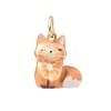 Animal Theme Brass Enamel Pendants KK-CBAE20A-02B-G-1