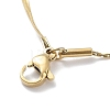201 Stainless Steel Double Layer Necklace with Round Ball Beaded for Women NJEW-D055-01G-3