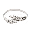 Non-Tarnish 304 Stainless Steel Greek Roman Laurel Leaf Cuff Bangles BJEW-L682-019P-1