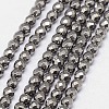 Electroplate Non-magnetic Synthetic Hematite Beads Strands G-J169B-3mm-07-1