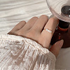 304 Stainless Steel with Natural Baroque Pearl Rondelle Beaded Finger Rings FS-WG39983-02-2