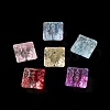 Spray Painted Transparent Glass Beads GLAA-D006-05-2