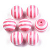 Round Striped Resin Beads X-RESI-R158-20mm-06-1