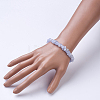 Natural  Blue Lace Agate Beaded Stretch Bracelets X-BJEW-JB02683-01-3