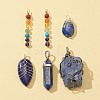 6Pcs 5 Styles Natural & Synthetic Mixed Gemstone Pendants G-FS0005-59-1