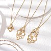 3Pcs 3 Styles 304 Stainless Steel Cuboid Link Chain Macrame Pouch Empty Stone Holder Necklace Making NJEW-JN05199-1