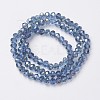Electroplate Transparent Glass Beads Strands EGLA-A034-T6mm-S09-2