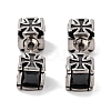 Cube 316 Surgical Stainless Steel Pave Black Cubic Zirconia Ear False Plugs for Women Men EJEW-Z050-38AS-1