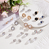 ANATTASOUL 12 Pairs 12 Style Plastic Pearl Flat Round & Flower & Knot Clip-on Earrings with Clear Cubic Zirconia EJEW-AN0001-48-7