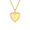 Golden Tone Brass Cable Chain Letter Heart Pendant Necklaces for Women PW-WG67FD6-01-1