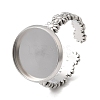 Flower 304 Stainless Steel Cuff Ring Components STAS-P454-05D-P-1