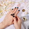 1Pc Raw Natural Gemstone Nuggets Beads Alloy Cuff Rings RJEW-PH0001-15C-3