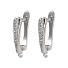 Brass Micro Pave Clear Cubic Zirconia Hoop Earring Findings KK-H256-06P-1