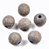 Painted Natural Wood Beads WOOD-T021-53B-05-1