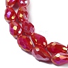 Opaque Solid Color Electroplate Glass Beads Strands EGLA-N013-P8mm-B07-3